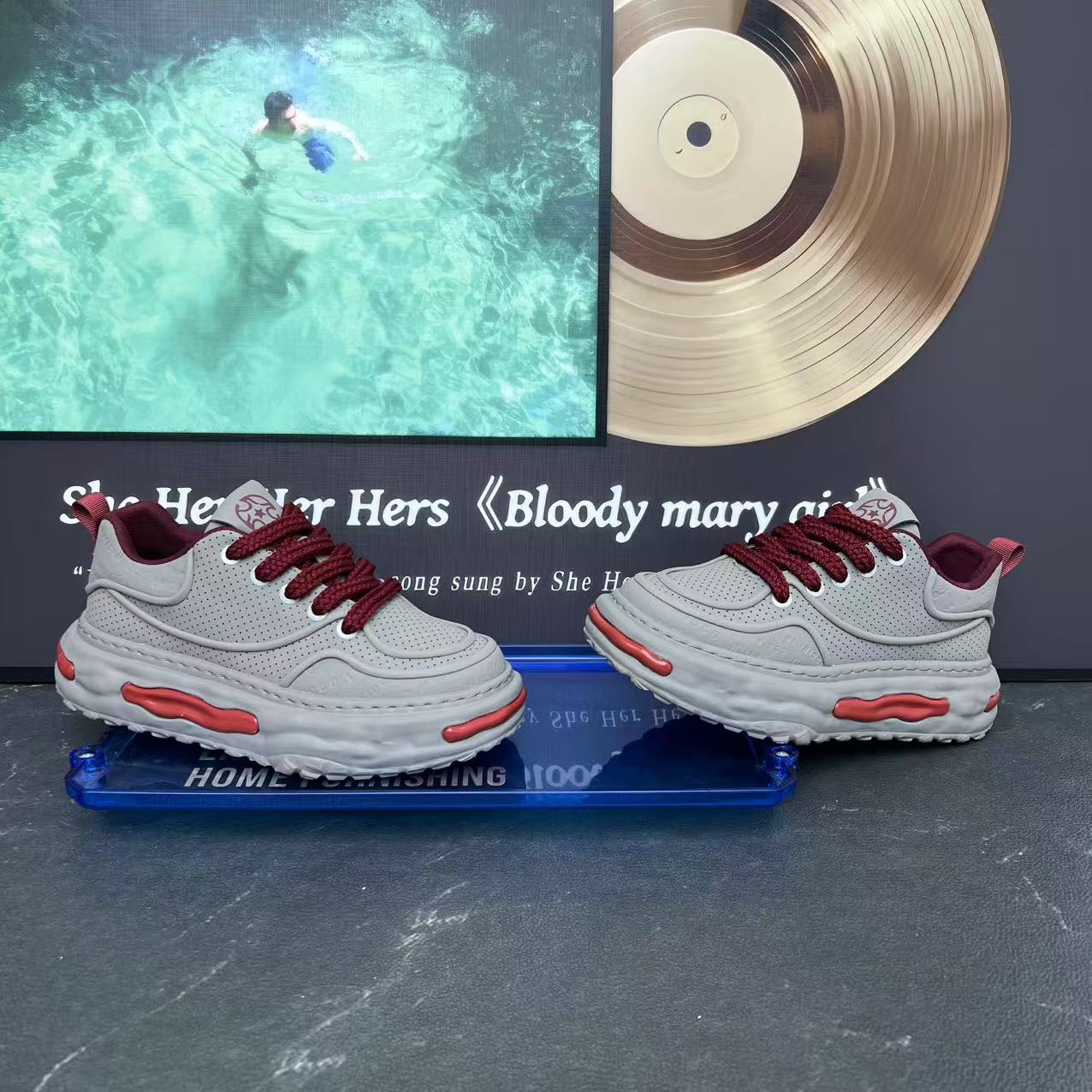 百搭时尚早秋新品男士潮流个性拼色增高厚底溶解底舒适男鞋老爹鞋