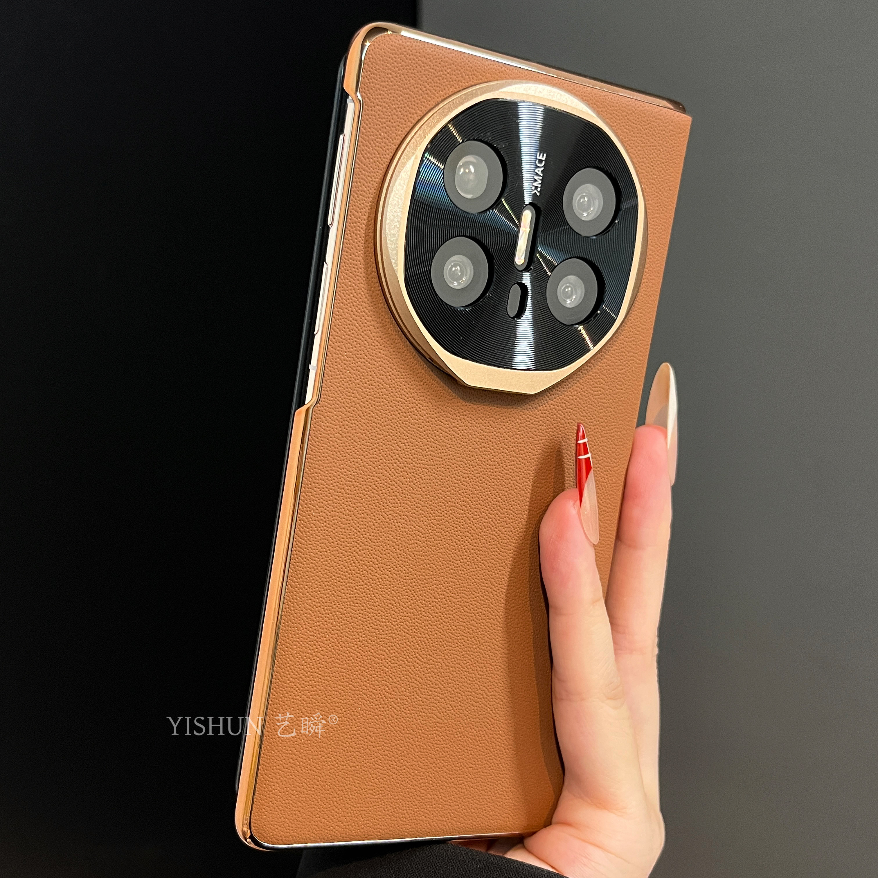 适用华为mateX6折叠屏手机壳新款高端真皮翻盖mateX5镜头支架保护