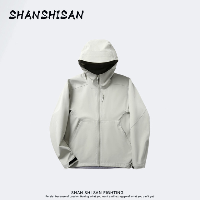 早春通勤运动户外防水防风通勤情侣情侣连帽防泼水夹克HB083