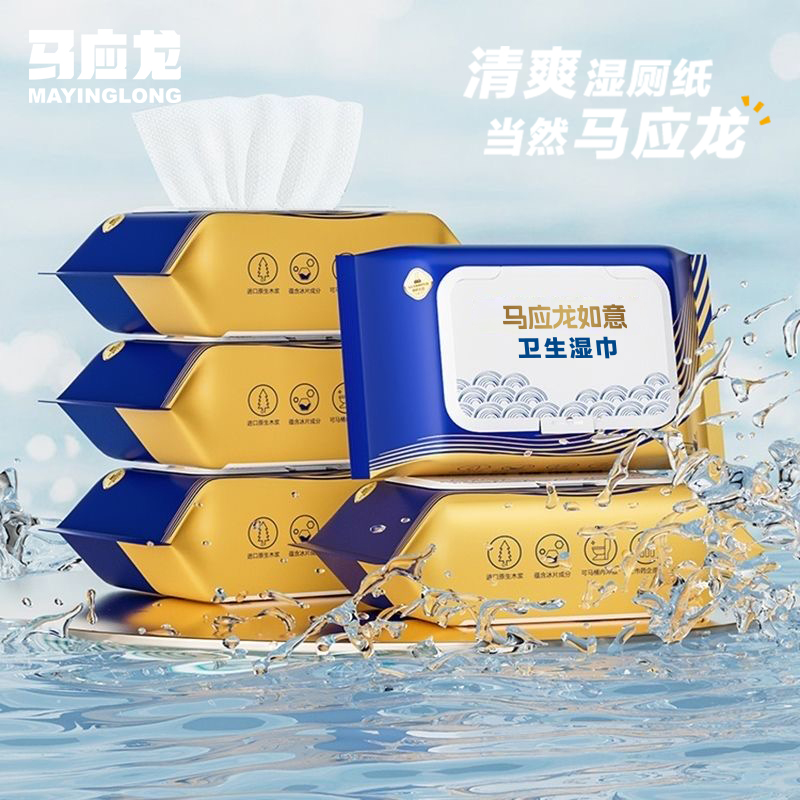 马应龙湿厕纸抽取式家用清洁杀菌湿厕纸可降解冲马桶大包组合装