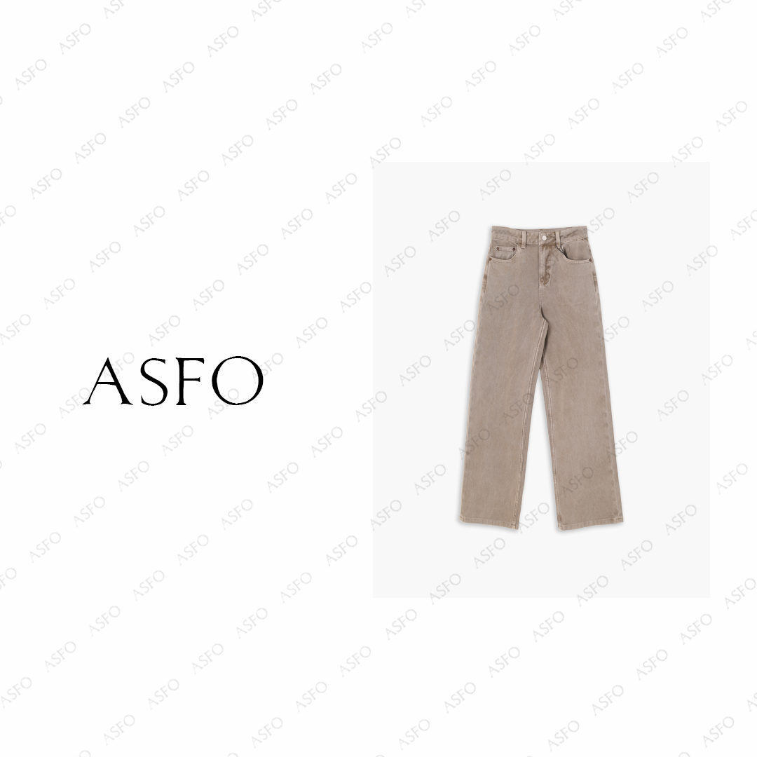 【AS奶茶裤】25新复古水洗棉休闲百搭直筒牛仔裤AS25QXXK04068