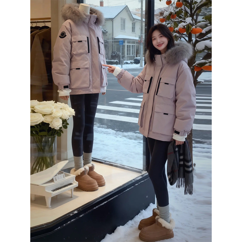 2025新款高级感气质毛领外套洋气显瘦减龄甜美风棉服女士