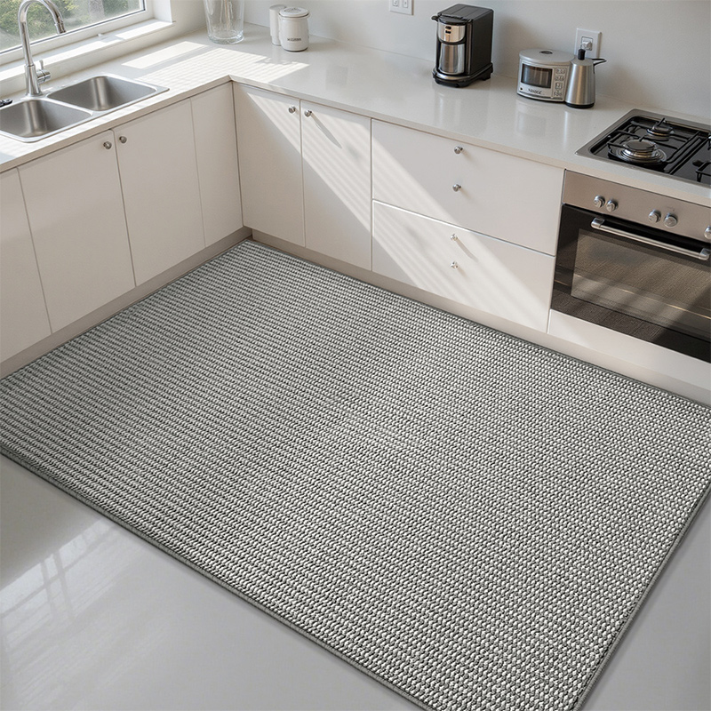 厨房地垫2025新款防滑防油吸水垫子简约拐角地毯免洗可擦耐脏脚垫