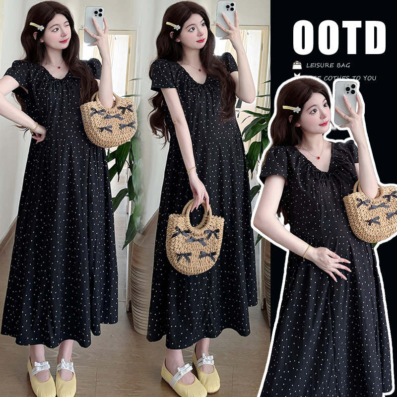 百搭显瘦孕妇装夏季新款网红气质法式浪漫高级感宽松孕妇连衣裙女