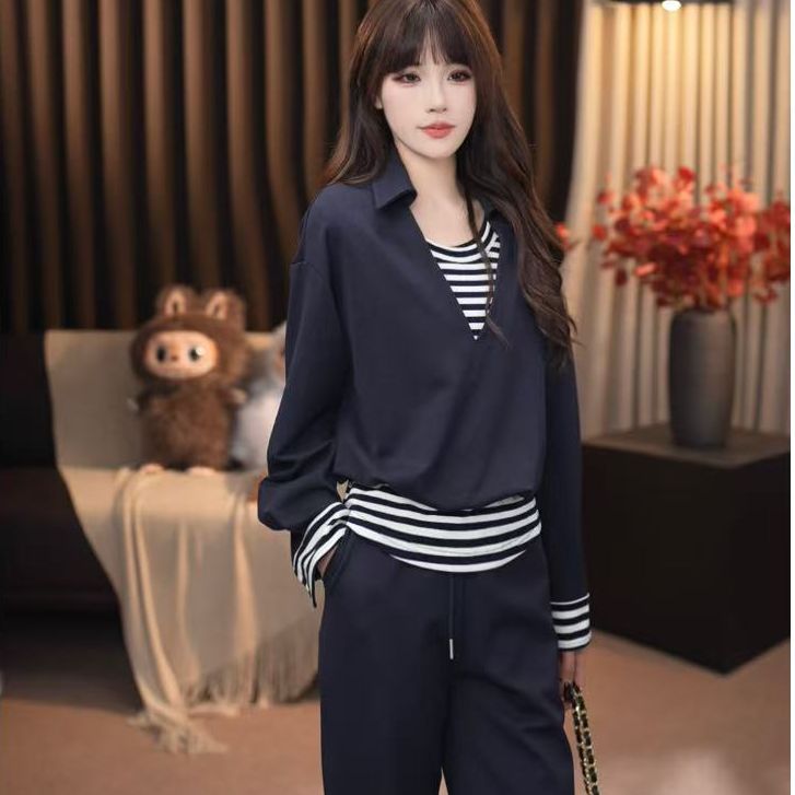 2025早秋气质女新款宽松显瘦套装女休闲减龄百搭运动两件套