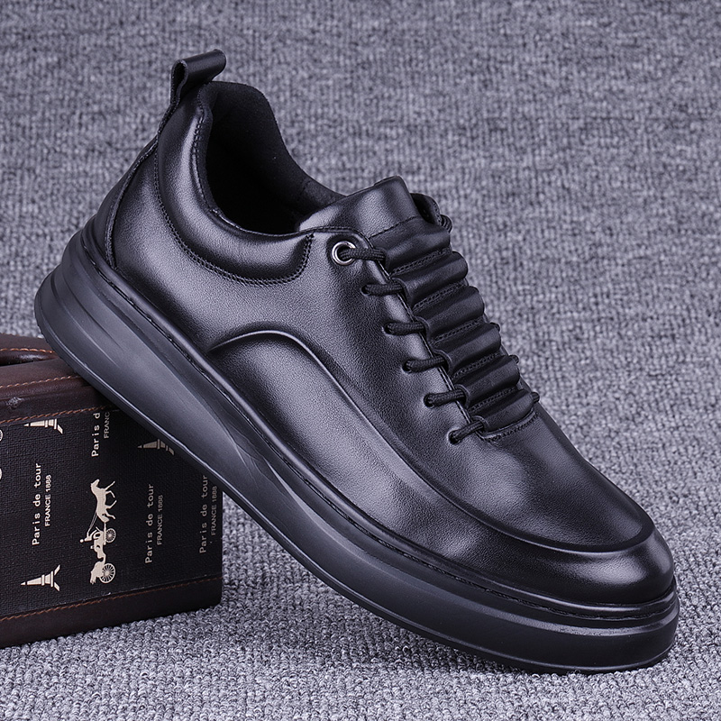 EAEOVNI男鞋秋季新款休闲板鞋软底舒适潮流透气男士商务正装皮鞋