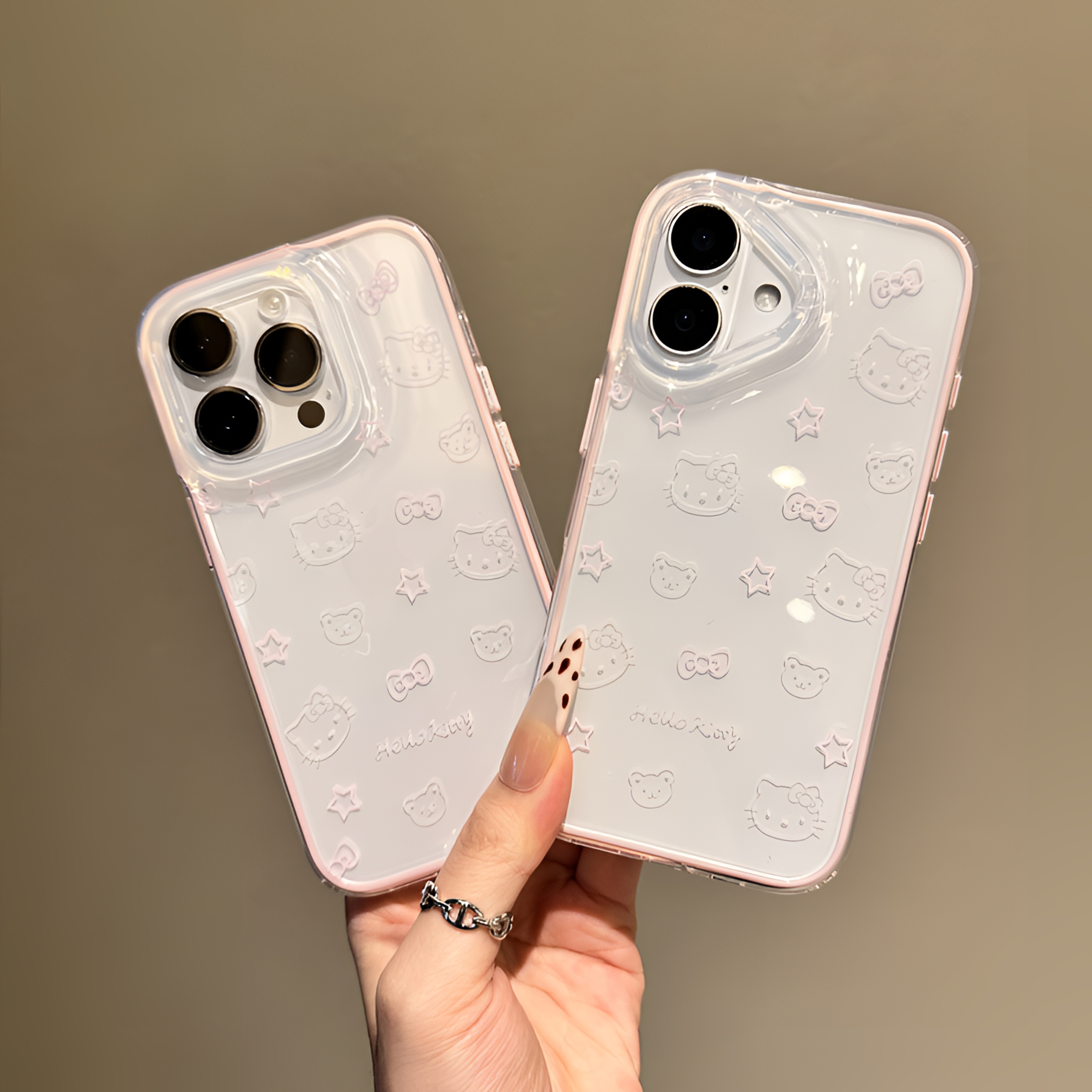 线条星星小熊可爱猫咪适用苹果15/14/13promax手机壳12/11防摔