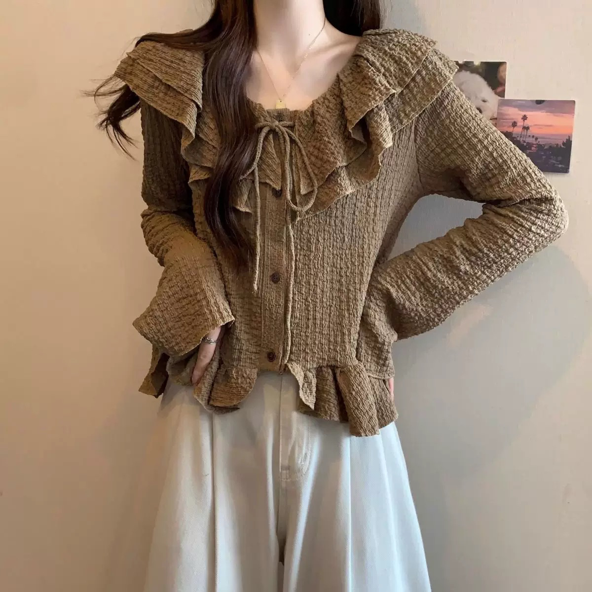 MT【562028】雪纺上衣显瘦气质法式时尚百搭减龄洋气女装