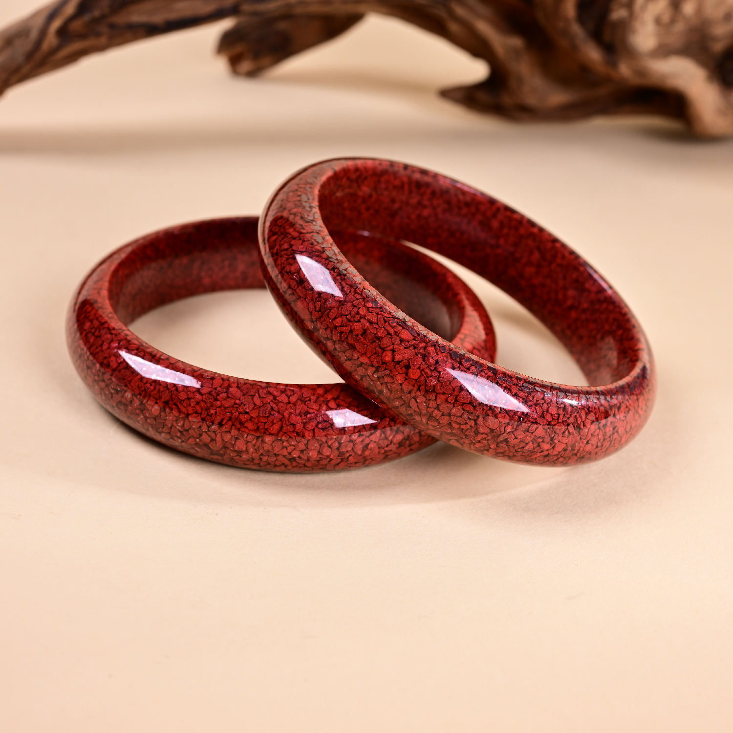 含辰砂工艺品朱砂手镯-多样性发一件-13x7mm-V3578-M（甄选）