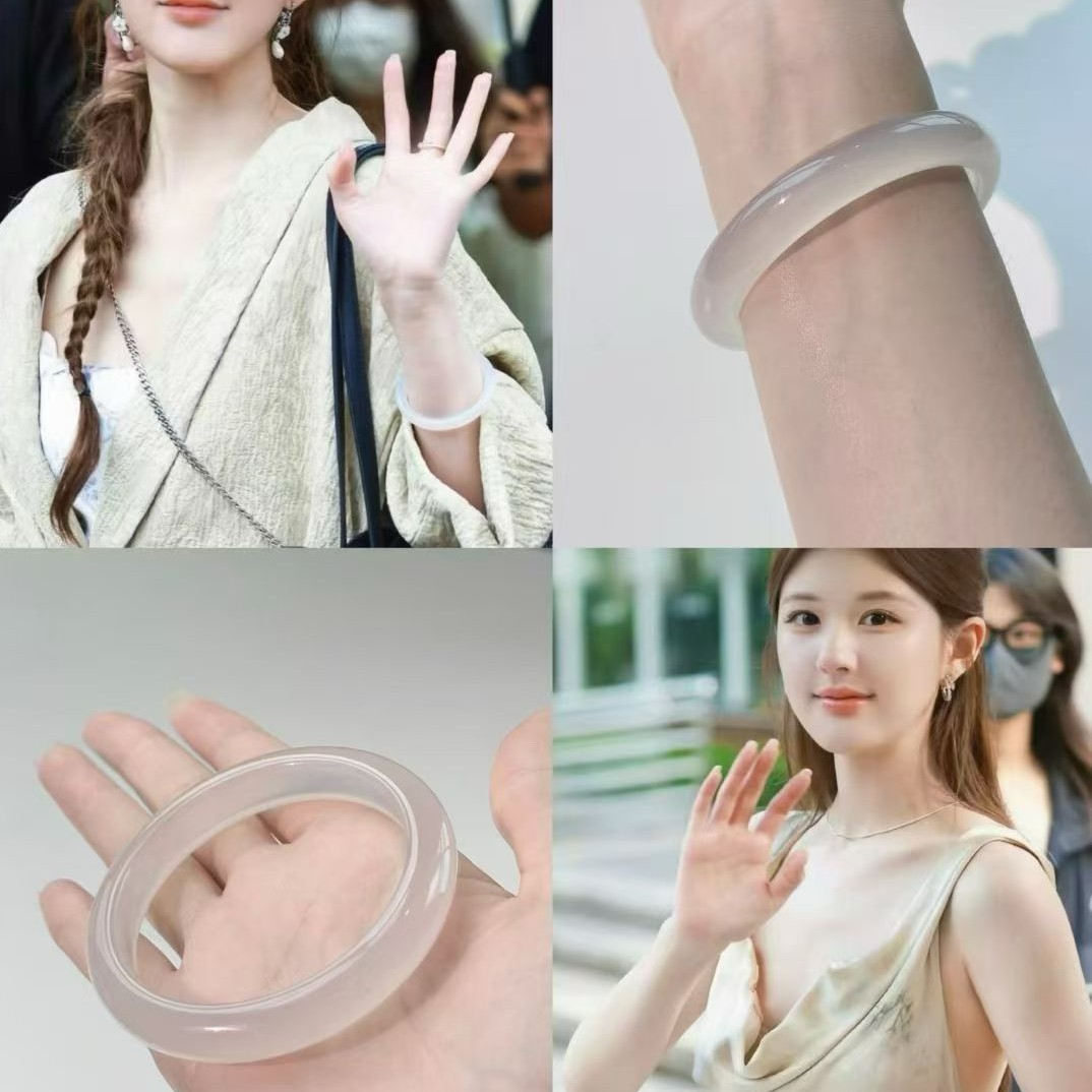 天然白月光荔枝冻玛瑙手镯 带证书 支持全国复检 多样性发一