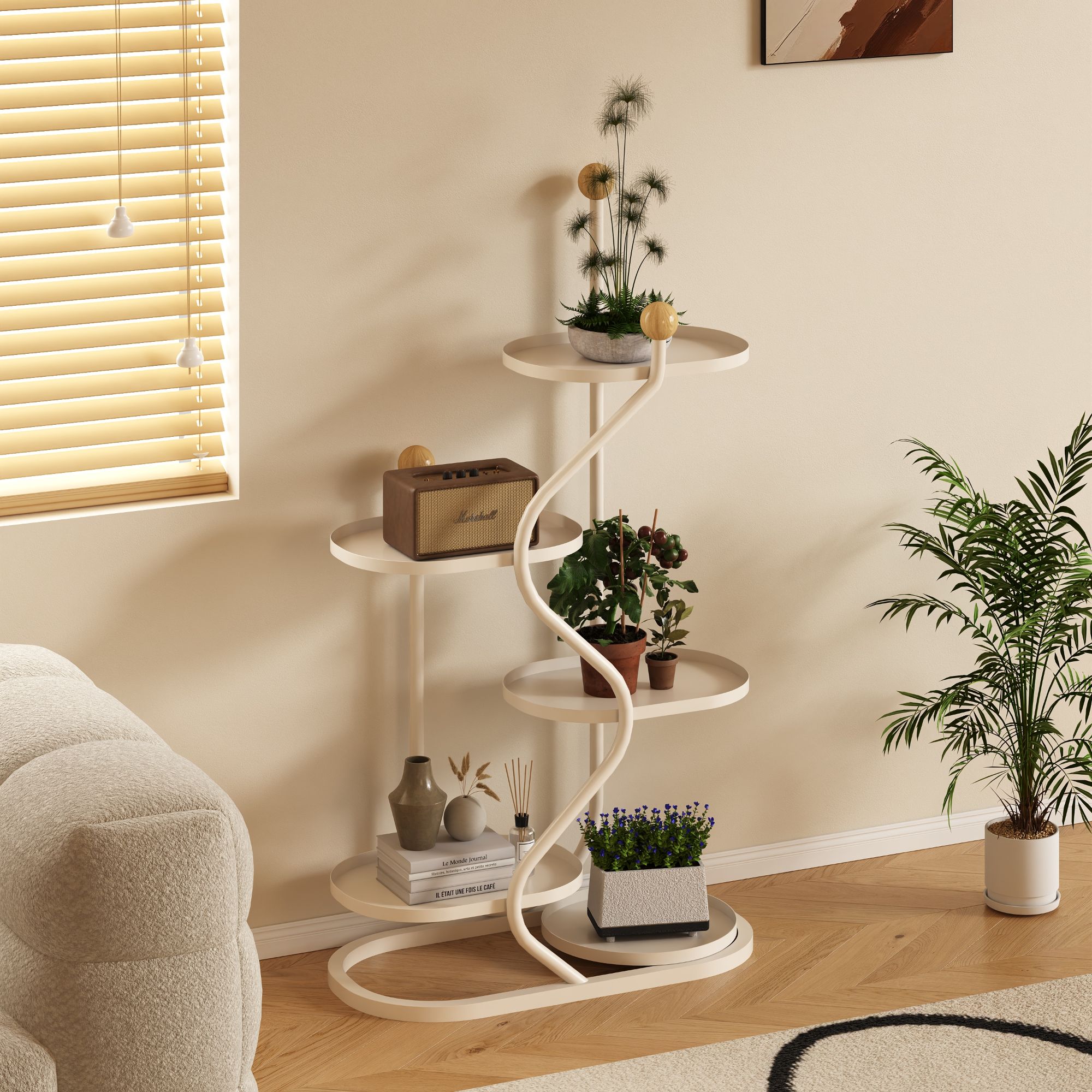 意式花架子客厅落地式阳台多层轻奢室内绿萝置物架家用植物装饰架