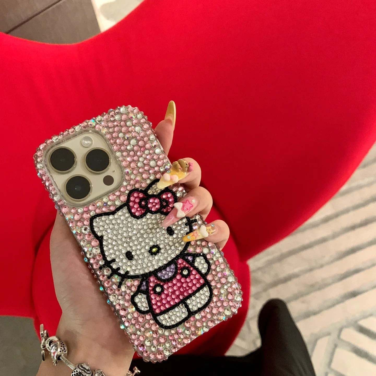 【吐司】diy材料包满钻闪钻可爱kt苹果手机壳16女13pro苹果15promax