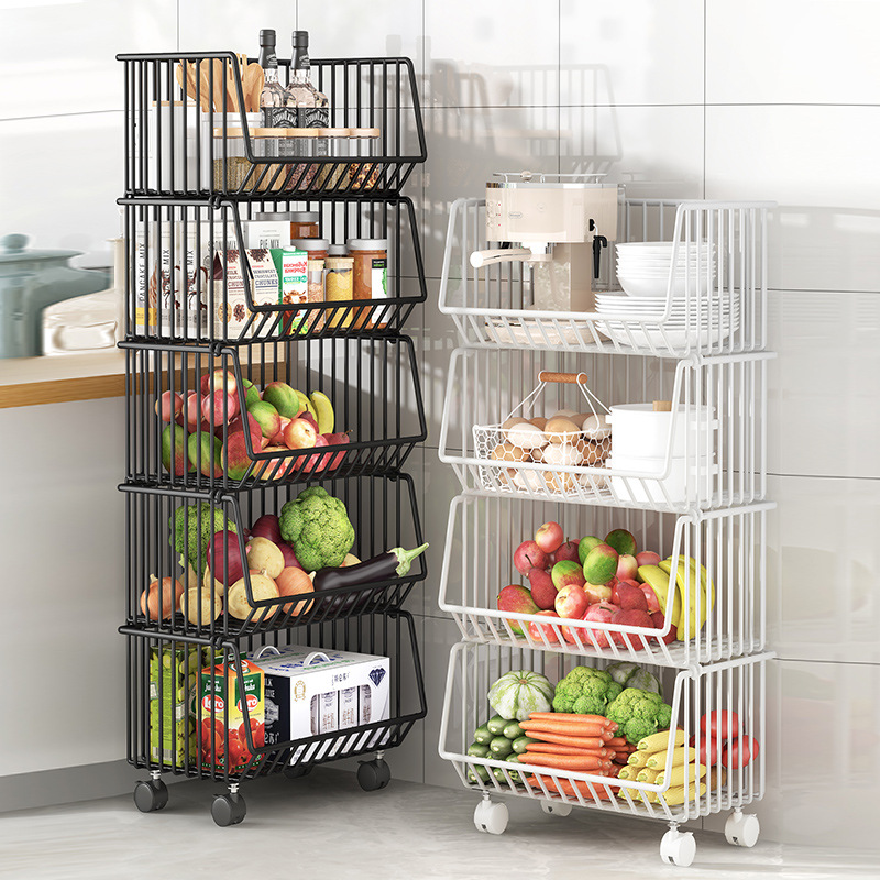 菜篮子厨房置物架落地多层蔬菜水果家用转角台面储物架层架收纳架