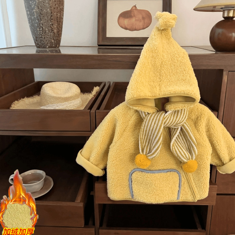 冬季女童爆火星星人外套2025年洋气女宝宝保暖小童韩版外套