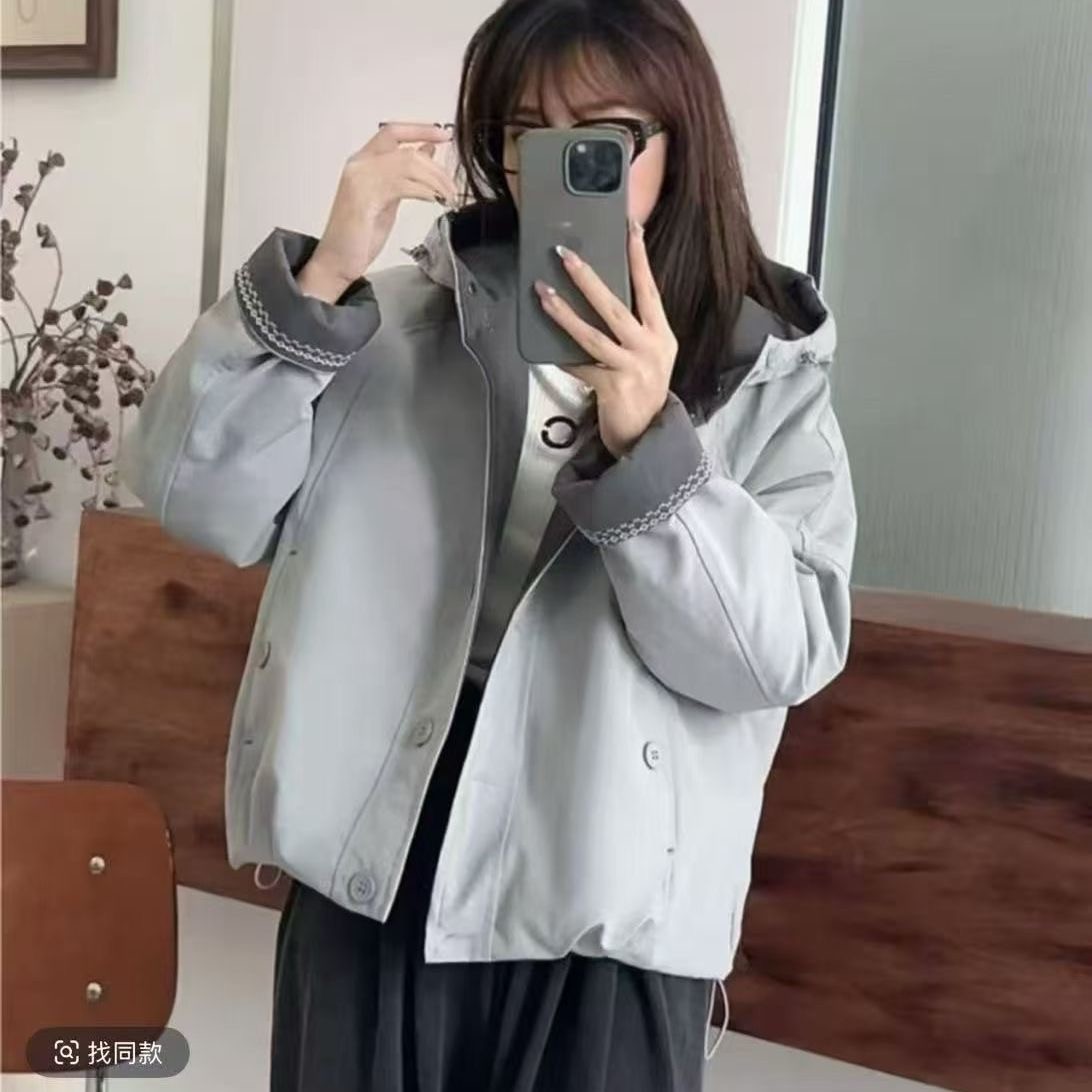 【静】加棉加厚秋冬新款连帽时尚百搭女宽松潮流长袖时尚外套25101#