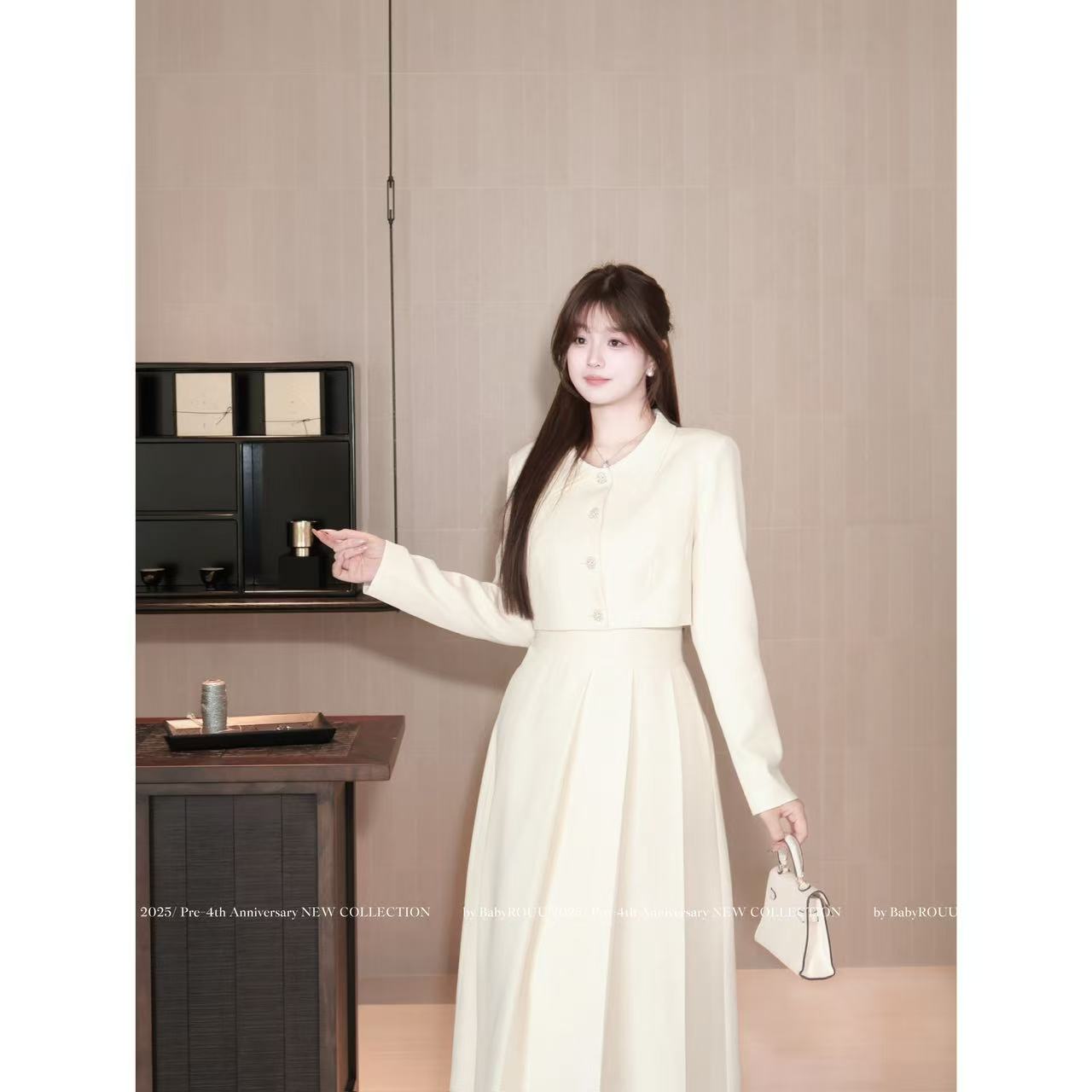 【现货】【京洛佳人】温与柔许妍千金感穿搭高知小香高腰裙套装