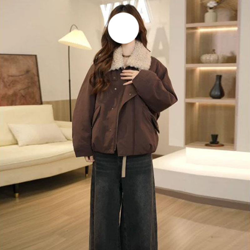 韩版气质派克服外套2025秋冬新款休闲宽松小个子加绒加厚夹克女装
