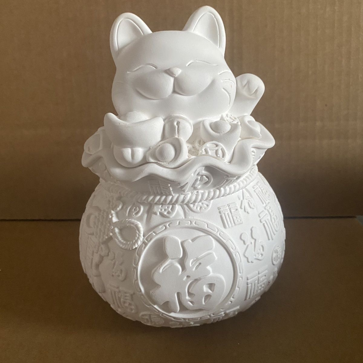 新款招财猫涂色大号石膏娃娃手工上色diy涂鸦高品质颜色下单