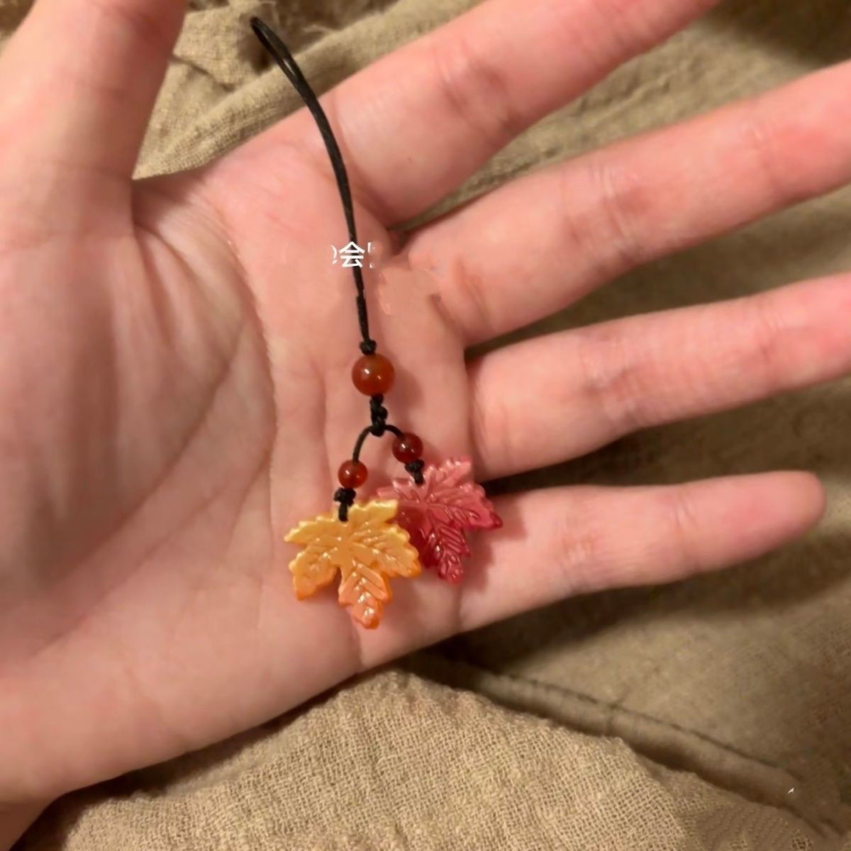 【丹枫迎秋】琉璃枫叶古风手机挂件旗袍压襟U盘钥匙挂饰精致