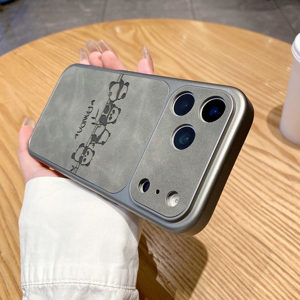 秒变17大视窗熊猫适用iPhone17pro手机壳苹果15promax皮纹16p防摔