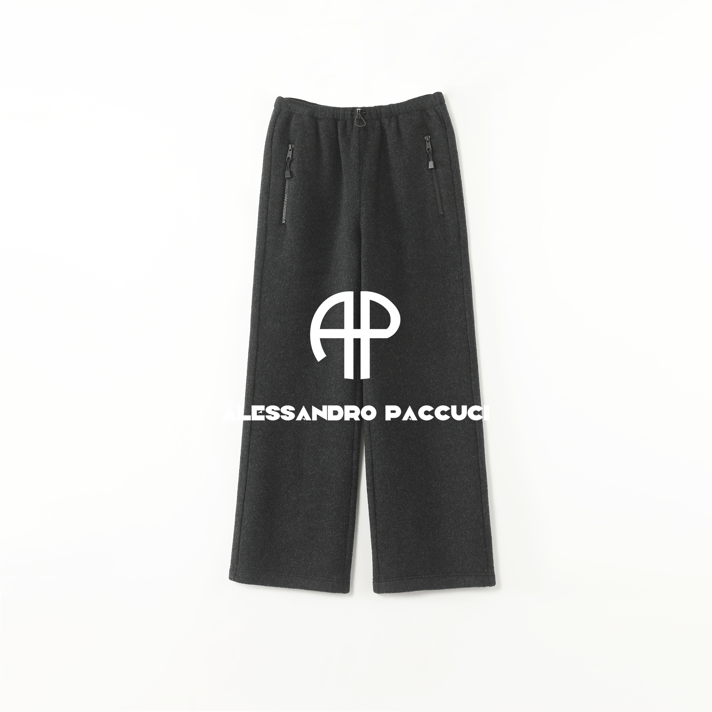 AP洛哥54281KC 双面绵羊毛抽绳松紧腰两色简约时尚休闲百搭长裤