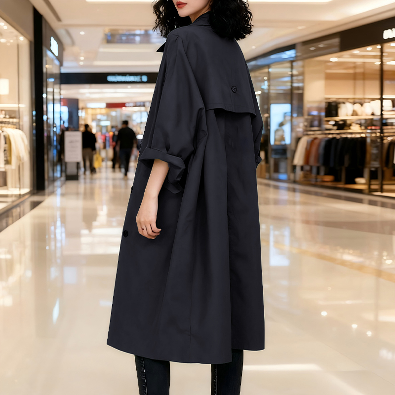 韩版慵懒时尚风衣外套女2025春秋新款大衣宽松显瘦中长款开衫上衣