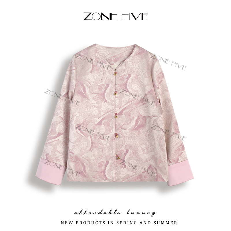 【zonefive】新中式国风外套女2025新款气质翻袖流行的爆款女装上衣