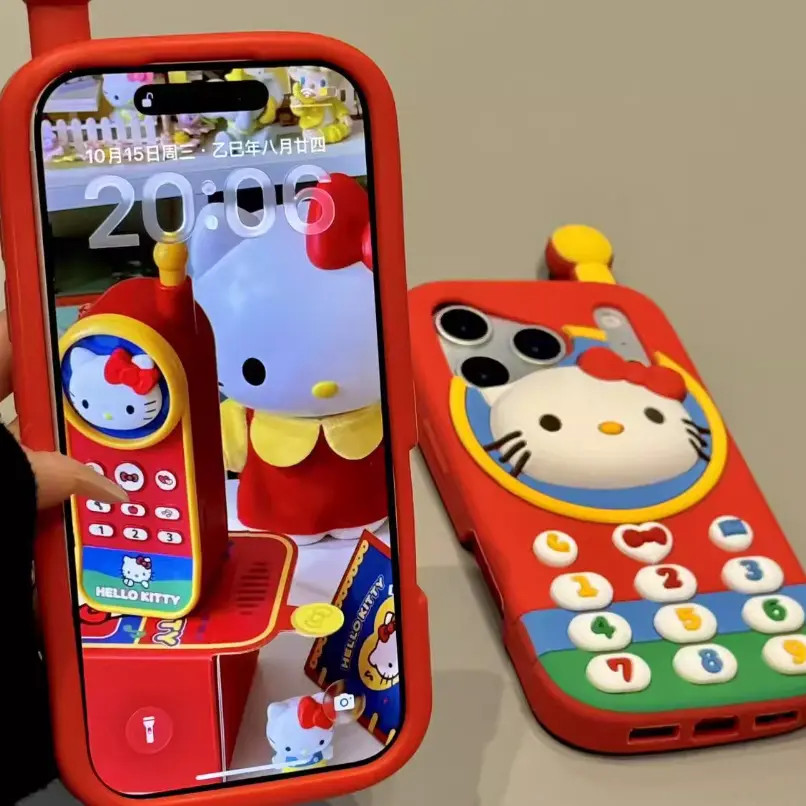 可爱大哥大猫咪手机适用iphone17promax苹果16pro手机壳