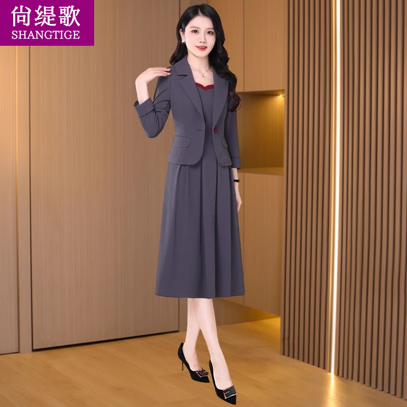 【尚缇歌】小西装套装连衣裙春秋2025新款广州十三行女装爆款妈妈装