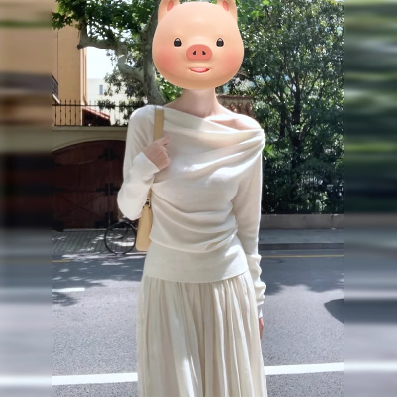 法式高级感白色连衣裙裤女初春装2025新款开春穿搭小个子长裙套装