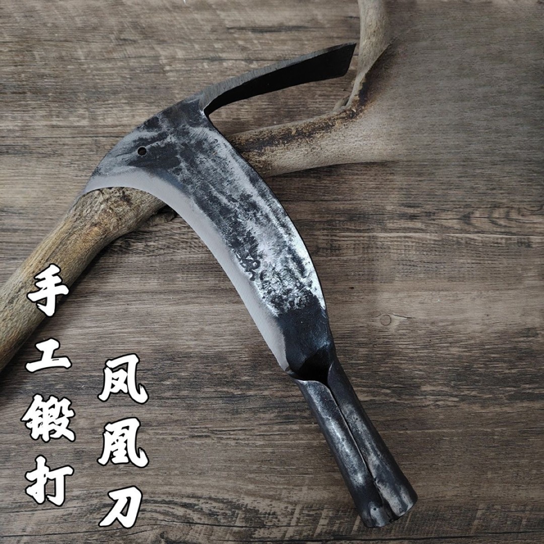 手工锻打鸟头鸟刀锰钢锻打柴刀凤头柴刀能挖能砍一刀多用户外工具
