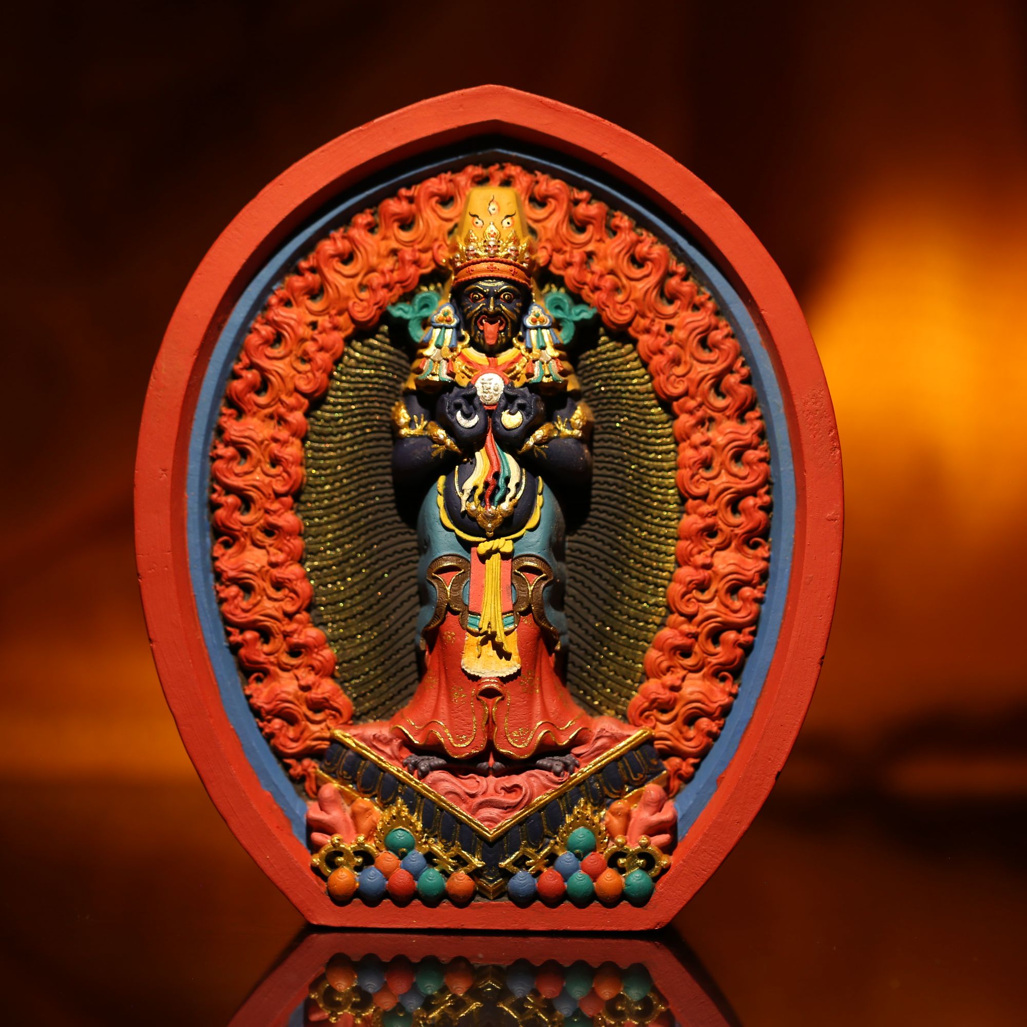 手工彩绘扎基拉姆立体唐卡、观想大擦擦