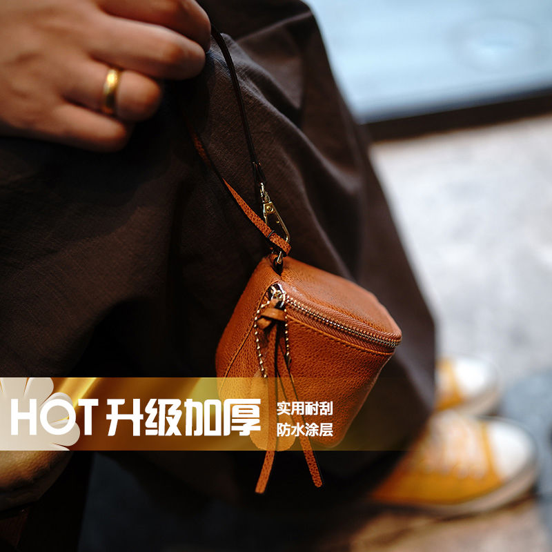 复古手拎零钱包文玩手串收纳包植绒皮迷你钥匙包大容量耳机口红包