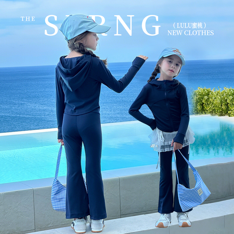 【lulu蜜桃】韩系少女感运动套装女童高弹修身瑜伽服亲子装GBCU467