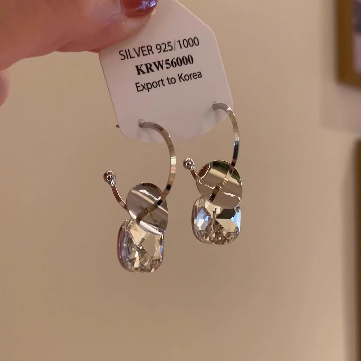 铜合金耳饰 圆片耳环高级感轻奢方圆脸耳饰2025新款爆款小众独特