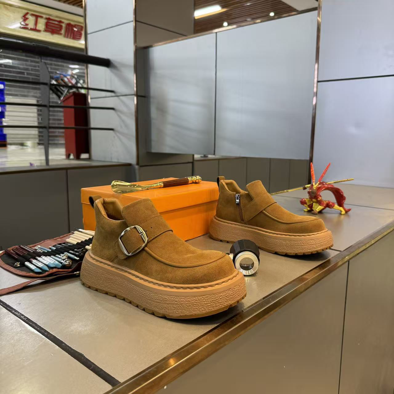 新款男士厚底增高时尚休闲百搭潮流拉链款单鞋休闲鞋