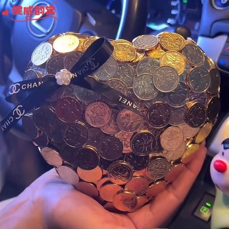 新款diy材料包立体爱心硬币摆件 七夕情人节送女朋友泡沫爱心模型