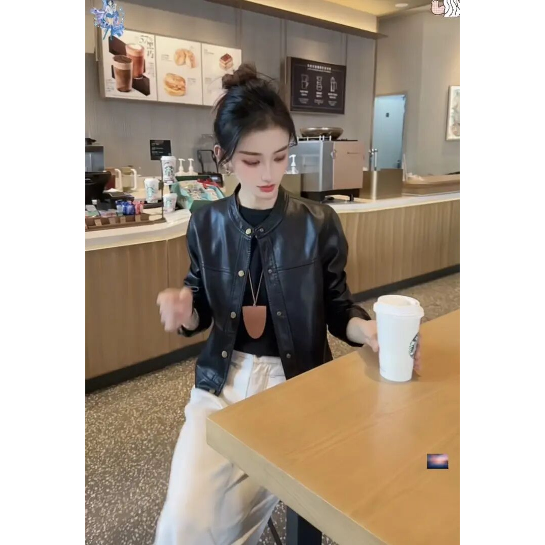 海宁洋气小皮衣女出游穿搭2025年新款外套女机车短款春季爆款2556