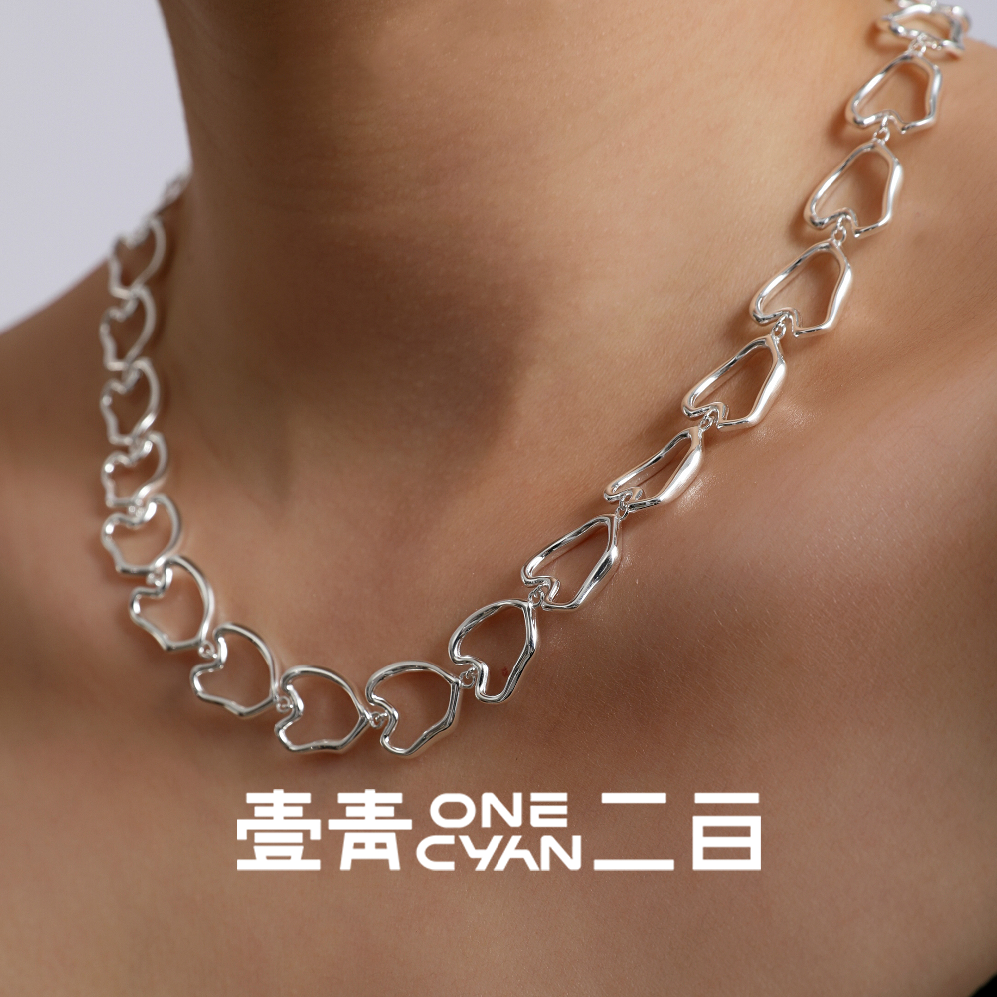 坠链均925银 《百搭心链》纯银重工实心爱心项链