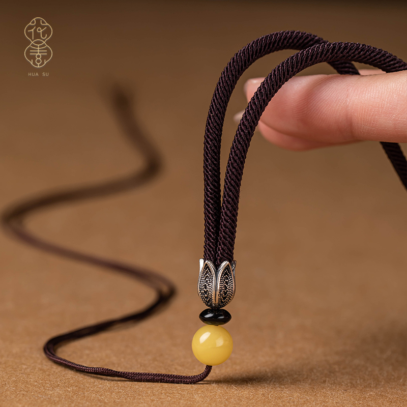 吊坠挂绳手工编织项链绳配绳黑色古法吊坠绳玉石配绳素款高货绳子