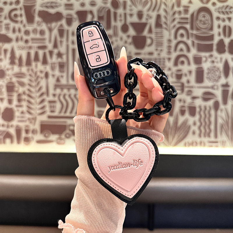 适用奥迪a6l钥匙套a4l/q5l/a3l/q3/q2l/a5/a7l/q7女a8扣q4etron车