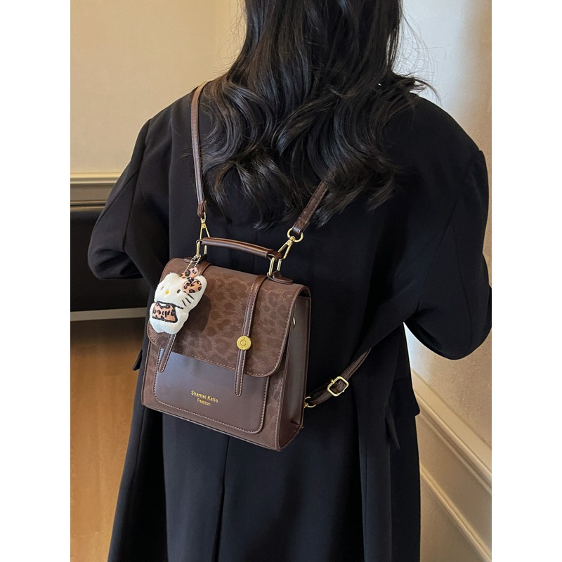 双肩包背包时尚2025新款潮简约日韩休闲包洋气单肩包斜挎包小包包