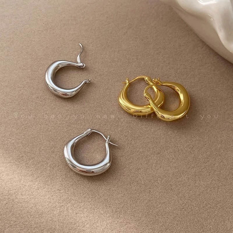 925银耳饰 素圈耳环女小众设计感高级2025年新款爆款耳圈耳扣夏季