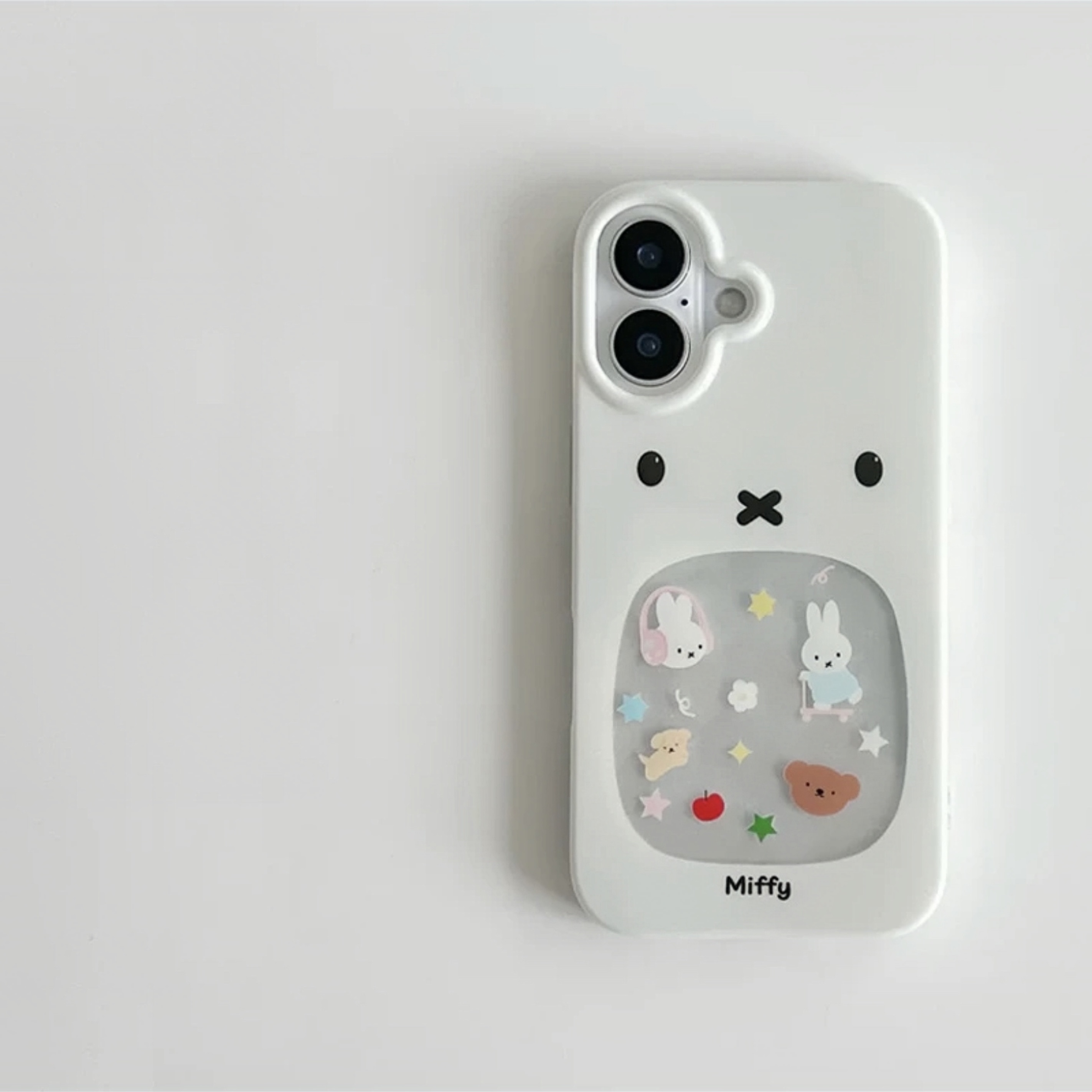 BANCA白色耳机米菲兔适用iPhone17苹果16手机壳华为vivo小米oppo