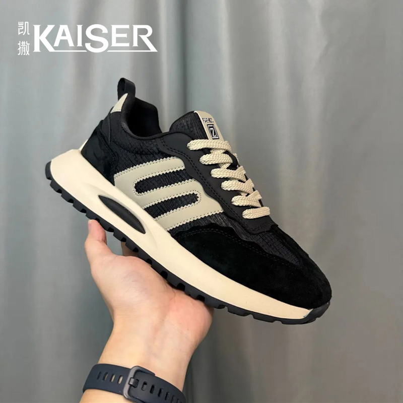 凯撒低帮男鞋冬季百搭耐磨运动阿甘鞋子男款防滑厚底休闲鞋-AC269