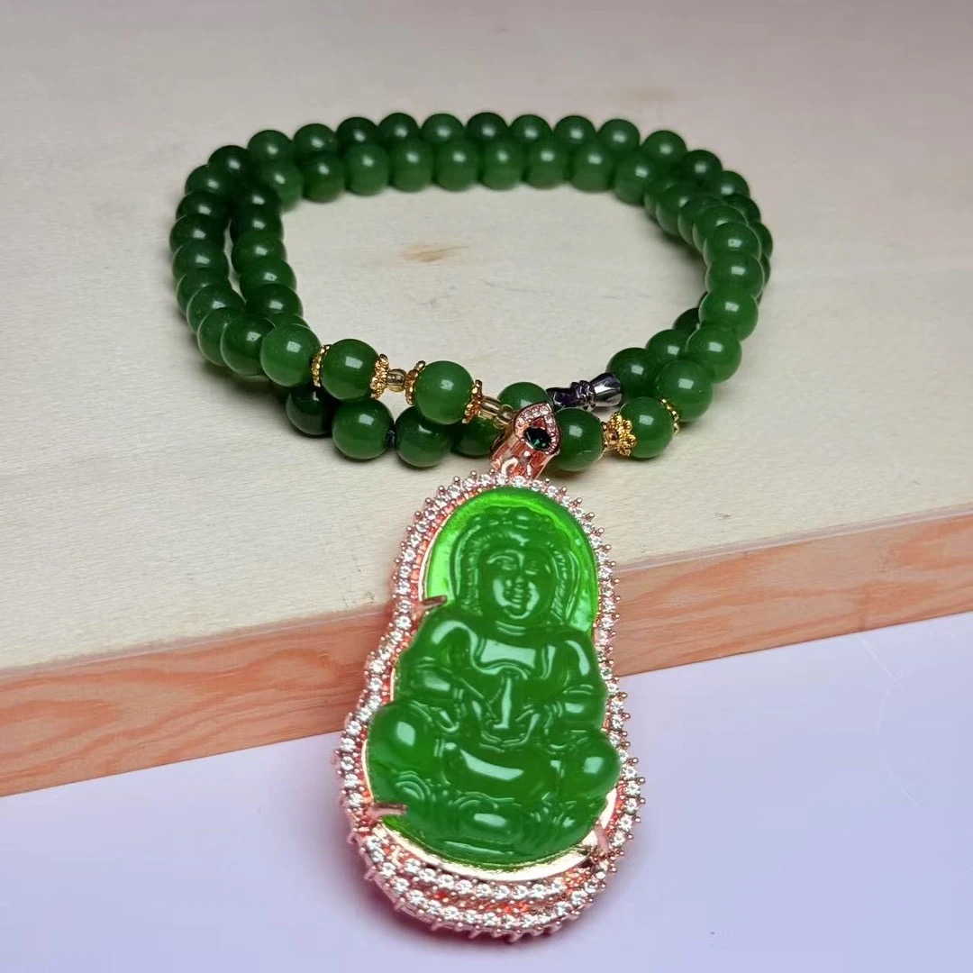 【静雯珠宝】F040 轻奢 芙蓉绿 设计款 观音吊坠 多样性发其一