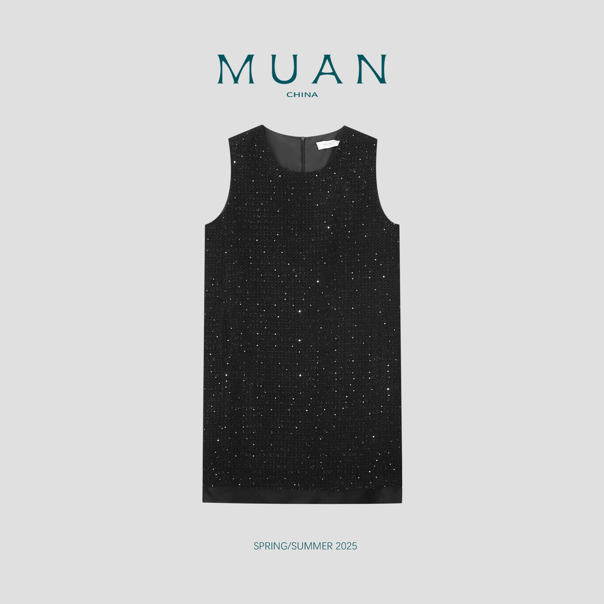 《高定星光裙》定制高级百搭黑色宽松连衣裙女DS-9285