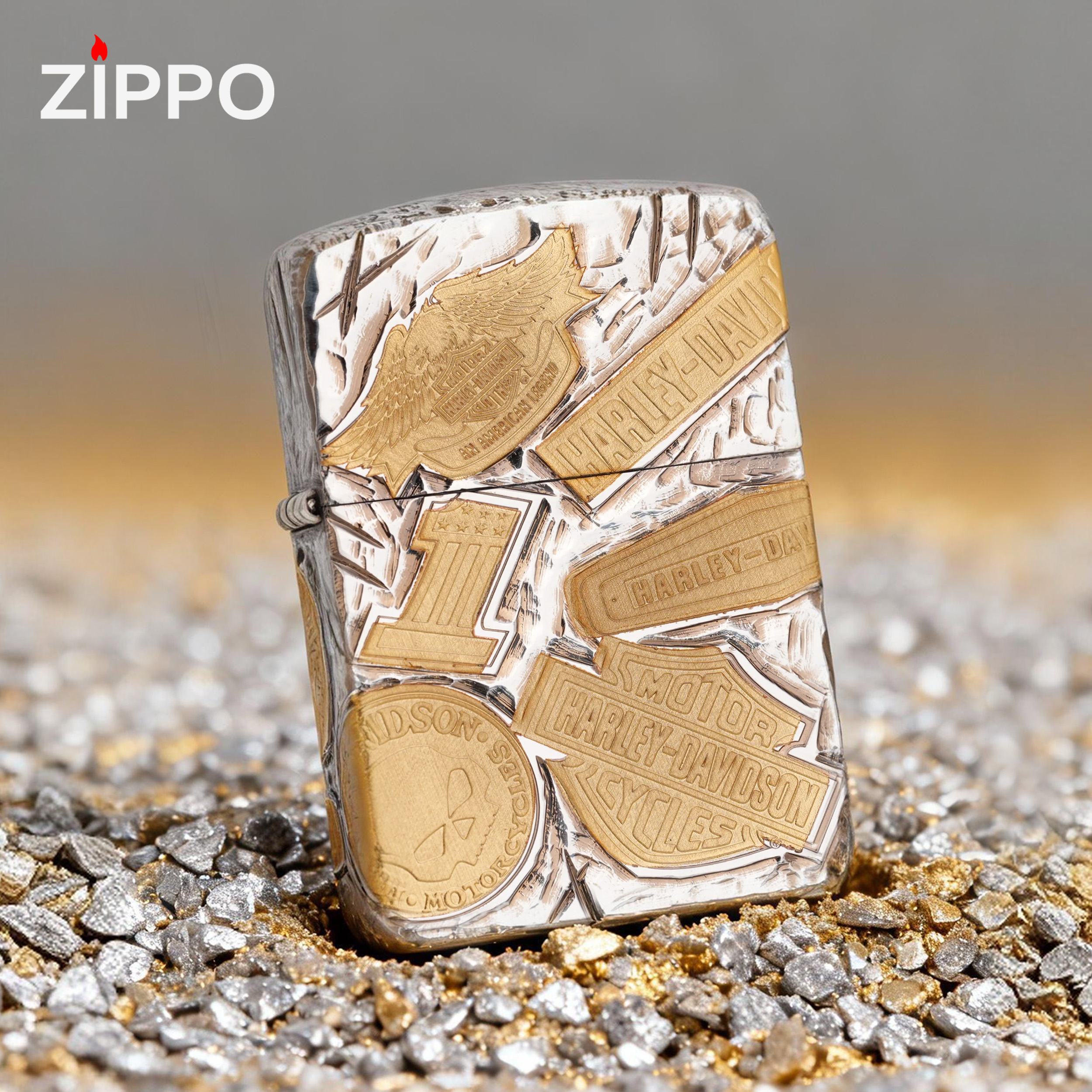 ZIPPO/之宝1941镀银鎏金【哈雷十一章】个性防风男友生日礼物-1941
