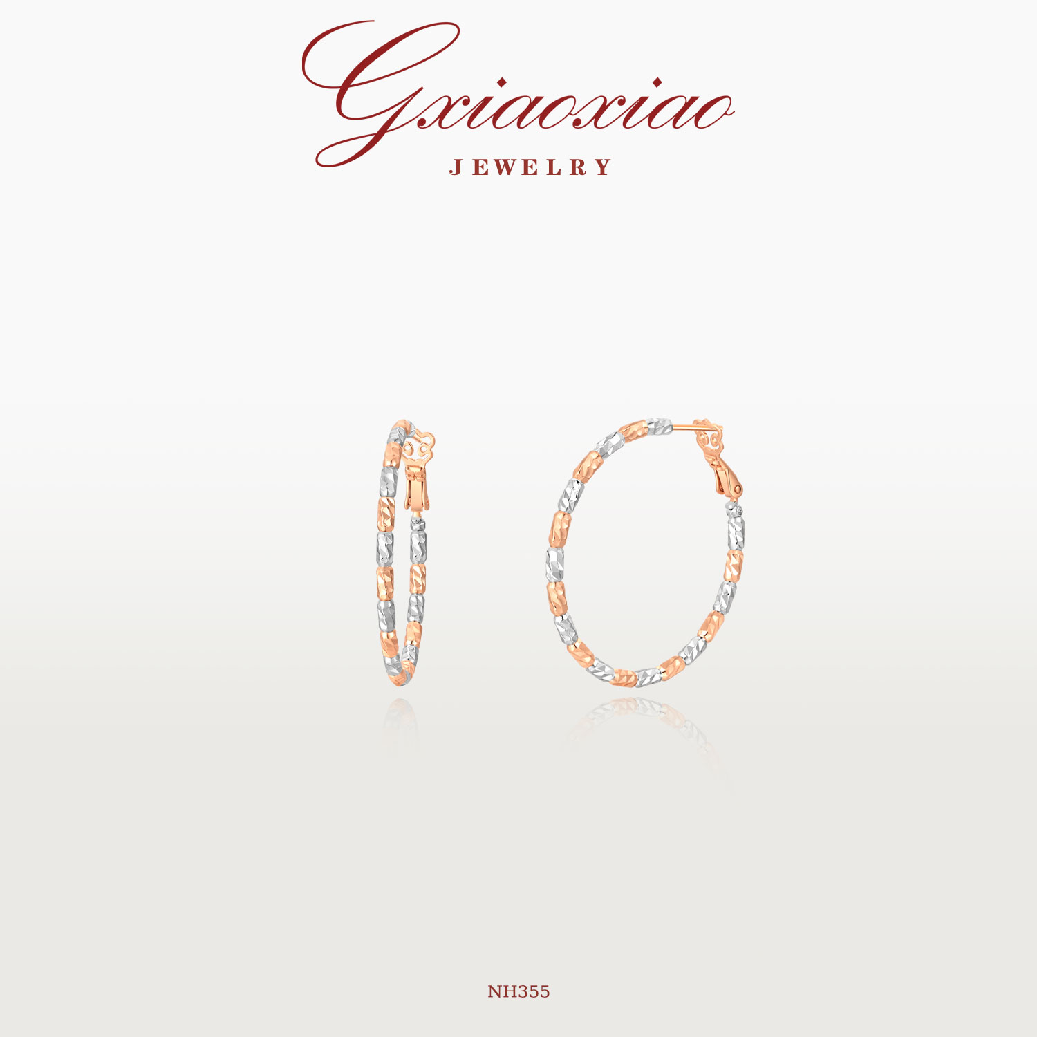 G XIAOXIAO 时尚气质高级简约百搭双色素圈耳环 NH355