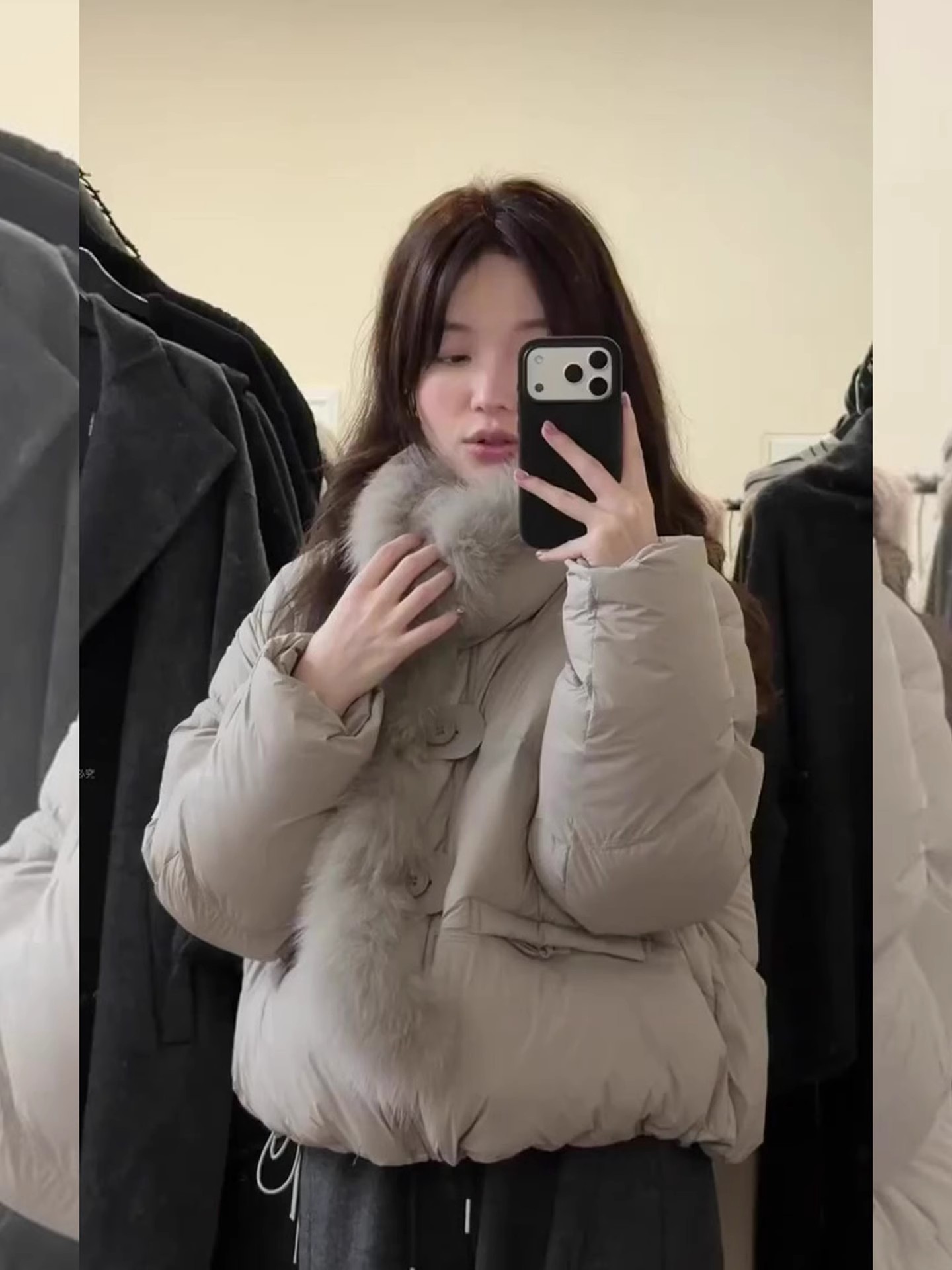 韩系高级感毛领泡芙棉服女2025冬新款小个子短款加厚保暖棉衣外套